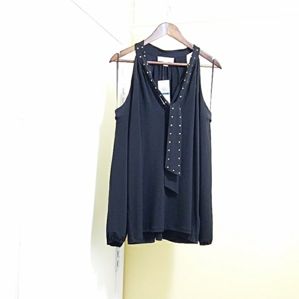 Michael Kors Black‎ Cold Shoulder Blouse - NWT - Size XL